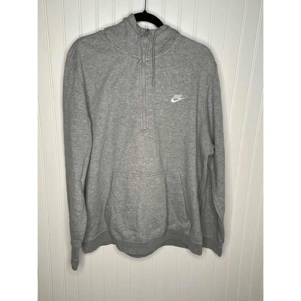 Men's Nike Gray Half-Zip Pullover Hoodie XXL
